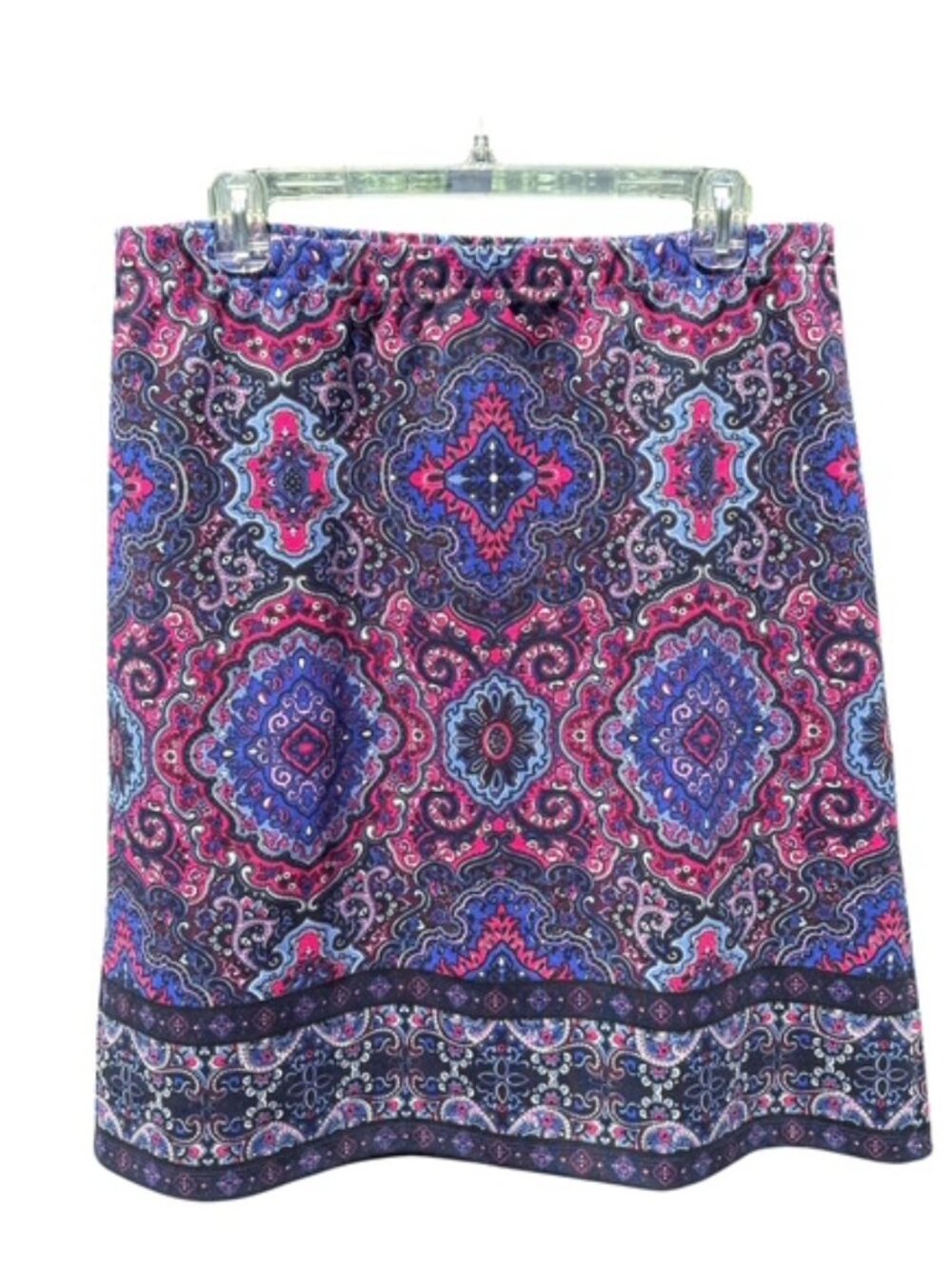 Talbots women's multi colored Damask Pull-On Straight Skirt size L